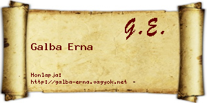 Galba Erna névjegykártya